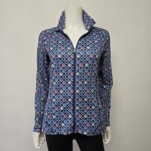 Peter Millar Tamara Jacket Top Size S Womens Geometric Full Zip UPF 50+ NWT